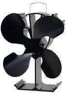 4-Blade Heat Powered Stove Fan for Wood / Log Burner/Fireplace - Eco Friendly(Black) N3