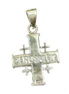 Jerusalem Cross King Solomon Eilat Stone Silver 925 Handmade Holy Land 1"