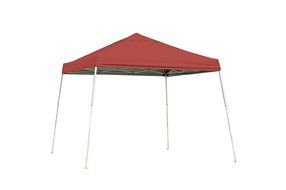 10x10 Slant Leg Pop-up Canopy, Checkered Flag Cover, Black Roller Bag N10