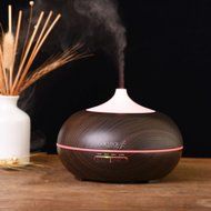 Essential Oil Diffuser,Oak Leaf 300ml Wood Grain Aromatherapy Essential Oil Diffuser with 7 Color shades,Aroma... N3
