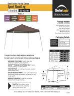 10x10 Slant Leg Pop-up Canopy, Checkered Flag Cover, Black Roller Bag N11