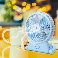 NEWSTYLE Table Fan with Spray Mist - Portable Mini USB Rechargeable Water Misting Fan Personal Cooling Humidifier...
