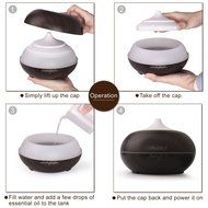 Essential Oil Diffuser,Oak Leaf 300ml Wood Grain Aromatherapy Essential Oil Diffuser with 7 Color shades,Aroma... N4