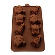 DUFUSTORE Chocolate Cake Candy Baking Silicone Bakeware Mould Christmas Tree bells Bear Pattern Random Color N3