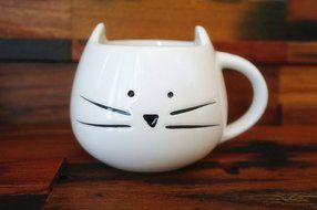 Moyishi Lovely Cute Little White Cat Coffee Milk Ceramic Mug Cup Christmas Birthday Best Gift