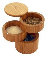 Totally Bamboo Small Salt Box, Bamboo Container With Magnetic Lid For Secure Storage