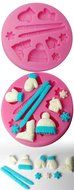 FOUR-C Gum Paste Mold Silicone Cake Decorating Tools Color Pink N3