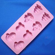 Mini Silicone Sugar, Fondant and Cake Mold, Christmas Theme, Pink N2