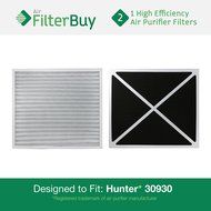 2 - 30930 Hunter HEPATech Air Purifier Replacement Filters. Fits Hunter Models: 30200, 30201, 30205, 30250, 30253...