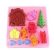 Longzang Christmas Series Art Deco Silicone Mold Sugar Craft DIY Gumpaste Cake Decorating Clay N4