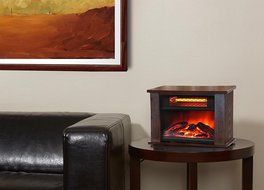 Youzee 750W Infrared Quartz Mini Wood Fireplace Space Heater | LS-PCFP1056 N5