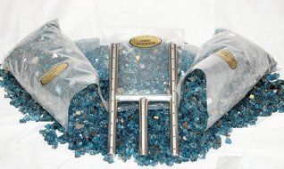 Graphite Gray Do It Yourself Fireplace Glass Kit with 12 Inch H-burner and 25 Pounds of Diamond Fire Glass