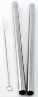 2 BOBA Straw Stainless Steel Extra Wide 1/2" x 9.5" Long Tapioca Pearl Bubble Tea Thick FAT - CocoStraw Brand N3
