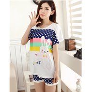 KAKA(TM) Womens Girls' Warm Lovely Winter Home Soft Cartoon Flannel Pajamas Sets Pink Flower XL N3