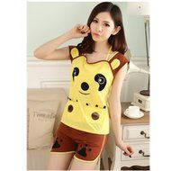 KAKA(TM) Womens Girls' Warm Lovely Winter Home Soft Cartoon Flannel Pajamas Sets Pink Flower XL N4