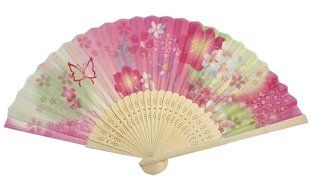 Folding Fan (21cm) Cherr blossom Pattern, Pink