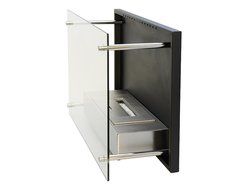 Utopia Alley Wall Mounted Ethanol Fireplace, Stainless Steel / Black N3