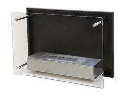 Utopia Alley Wall Mounted Ethanol Fireplace, Stainless Steel / Black N5