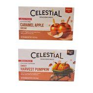 Celestial Seasonings Sweet Harvest Pumpkin Black Tea, 20-tea Bags, 2.3oz and Celestial Seasonings Caramel Apple... N2