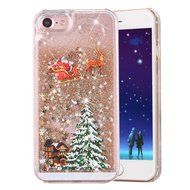 iPhone 7 Plus Case, PHEZEN Christmas Tree Santa Claus Design Cool Quicksand Moving Stars Bling Glitter Floating...