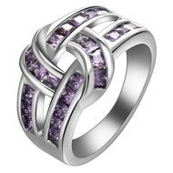Women Fashion 925 Silver Amethyst Ring Wedding Engagement Jewelry Size 6-10 (8)
