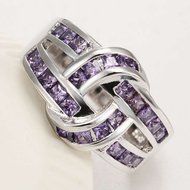 Women Fashion 925 Silver Amethyst Ring Wedding Engagement Jewelry Size 6-10 (8) N2