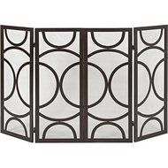 Modern Circular Pattern Winnoa 4 Fireplace Screen, 29.25''H x 25.25''W, White/Black