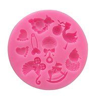 Lariy 3D Silicone Baby Bear Foot Birds Shape Fondant soap mold chocolate candy mold pink N3