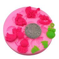 Lariy 3D Silicone Baby Bear Foot Birds Shape Fondant soap mold chocolate candy mold pink N4