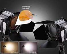 ASHANKS Dimmable Bi-color LED100W LED Studio Fresnel spot Light 3200-5500K for Studio Camera Photo video Equipment