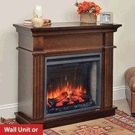 Hearth &amp; Home Crestwood Wall or Corner Electric Fireplace Mantel Package in Walnut- CRESTWOODC23-WA