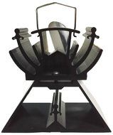 12.5cm Mini Heat Powered Stove Fan For Small Space Wood / Log Burner/Fireplace - Eco Friendly(Black) N3