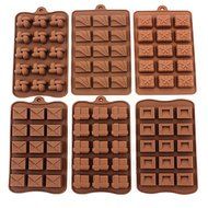 Lariy 6pc Non-stick Silicone Square Chocolate Candy Pastry Making Mold Ice Cube Tray