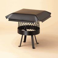 Draft King CBO8 Round Black Bolt On Galvanized Steel Single Flue Chimney Cap, 8"