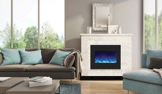 Amantii ZECL-26-2923-BG Zero Clearance Series Built-In Electric Fireplace with Ice Media Kit, 26 Inch N6