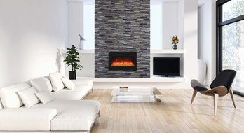 Amantii ZECL-26-2923-BG Zero Clearance Series Built-In Electric Fireplace with Ice Media Kit, 26 Inch N9