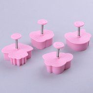 DUFUSTORE 4pcs Snow White Fondant Cake Sugarcraft Baking Plunger Cutter Mould Tool N2