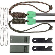 Dimples Excel 7 in 1 Magnesium Fire Starter with Luminous Green Handle, Rescue Whistle and Lanyard Woven by 40... N2