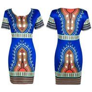 Women Dress,Haoricu Women Traditional African Print Dashiki Bodycon Sexy Short Sleeve Dress N3