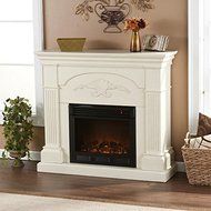 Upton Home Gilbert Modern Ivory Electric Fireplace N4