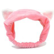 Yaheeda 3pcs Women Hair Band,Cat Ears Design Makeup Cosmetic Shower Sports Hairlace Elastic Headband,Pink N2