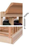 4 ft. Molding w 5.25 OG Base &amp; Crown (All-Heart Redwood - Light Stain)