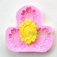 Mom&amp;pea 0595 Mirror Frame Shaped Silicone Mould for Fondant Cake Sugar Paste Cake Decoration 3d Cake Toppers Mold... N2