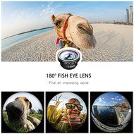 3 In 1 Universal Phone Camera Lens Kit with 0.4X Super Wide Angle Lens, 180 Degree Fish Eye Lens and 10X Macro... N21