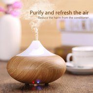 Scenic Aromatherapy Cool Mist Humidifier with 7 Color LED Lights, Wood Grain, 140ml N2