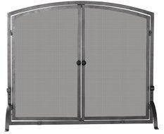 Uniflame Single Panel Iron Fireplace Screen with Doors N4