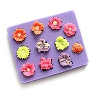 3D Flower Cake Mold Silicone 11 Holes Fondant Mould N6