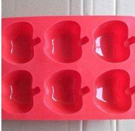 Easy Release Silicone 6 Cup Apple Cake Jelly Mold Ice Cube Tray Molds Chocolate Ice Cream Soap Moulds