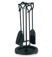 Compact Fireplace Tool Set, in Black