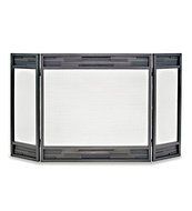 Lanier Tri-Panel Fireplace Screen in Natural Iron Finish